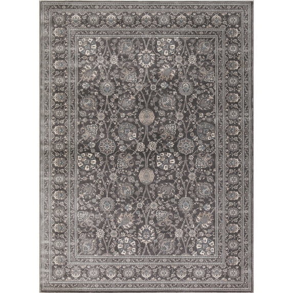 Concord Global 28466 6 ft. 7 in. x 9 ft. 3 in. Kashan Kashan - Grey