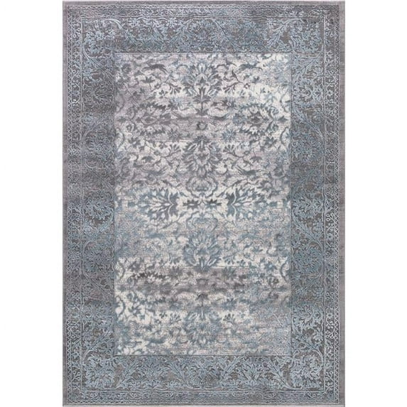 Concord Global 29266 6 ft. 7 in. x 9 ft. 3 in. Thema Vintage - Teal, Gray