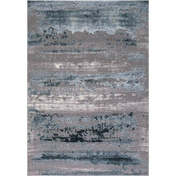 Concord Global 29364 3 ft. 3 in. x 4 ft. 7 in. Thema Lakeside - Teal, Gray