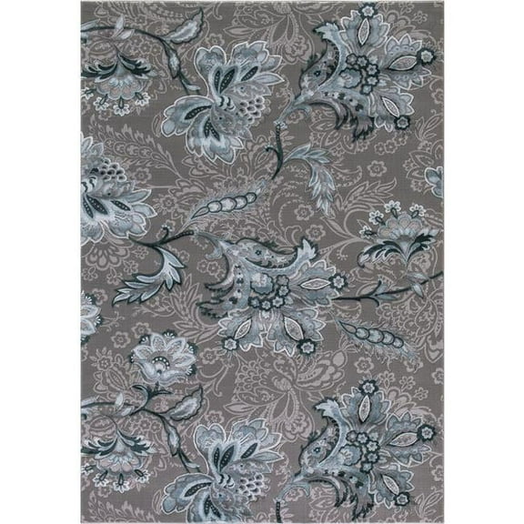 Concord Global 29557 7 ft. 10 in. x 10 ft. 6 in. Thema Jacobean - Teal, Gray