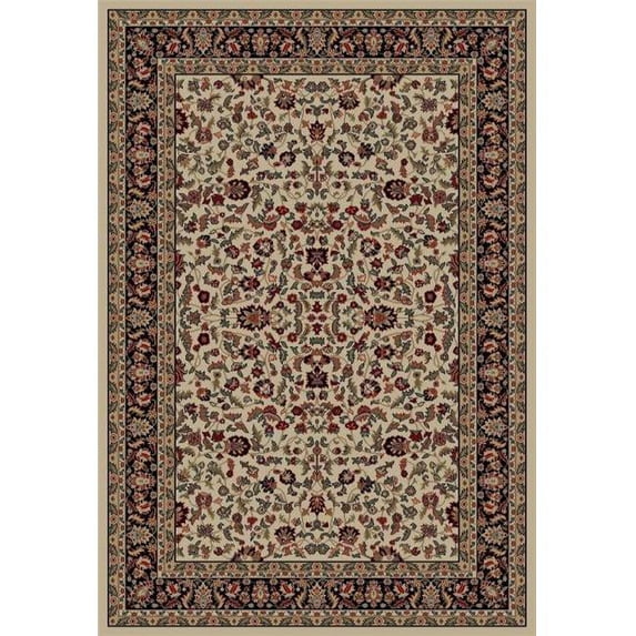 Concord Global 40638 9 ft. 3 in. x 12 ft. 6 in. Jewel Kashan - Ivory, Black