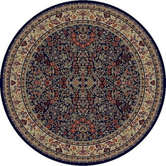 Concord Global 41140 5 ft. 3 in. Jewel Sarouk - Round, Navy