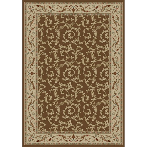 Concord Global Trading Concord Global Jewel Ivy Area Rug Brown/Beige 2'7" x 4' Stain Resistant 3' x 5' Indoor,Accent Bedroom Rectangle