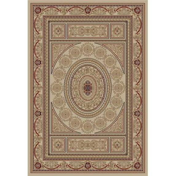Concord Global 44128 9 ft. 3 in. x 12 ft. 6 in. Jewel Aubusson - Ivory