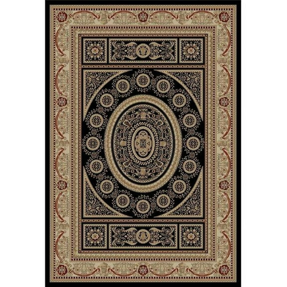 Concord Global 44138 9 ft. 3 in. x 12 ft. 6 in. Jewel Aubusson - Black