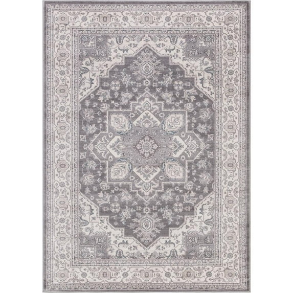 Concord Global 45469 7 ft. 10 in. Lara Heriz - Round, Grey