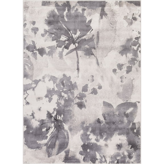 Concord Global 46027 7 ft. 10 in. x 10 ft. 6 in. Lara Watercolor Flower - Ivory