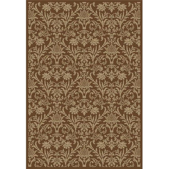 Concord Global 49488 9 ft. 3 in. x 12 ft. 6 in. Jewel Damask - Brown