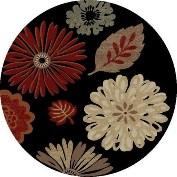 Concord Global 49535 5 ft. 3 in. x 7 ft. 7 in. Jewel Kaleidoscope - Black