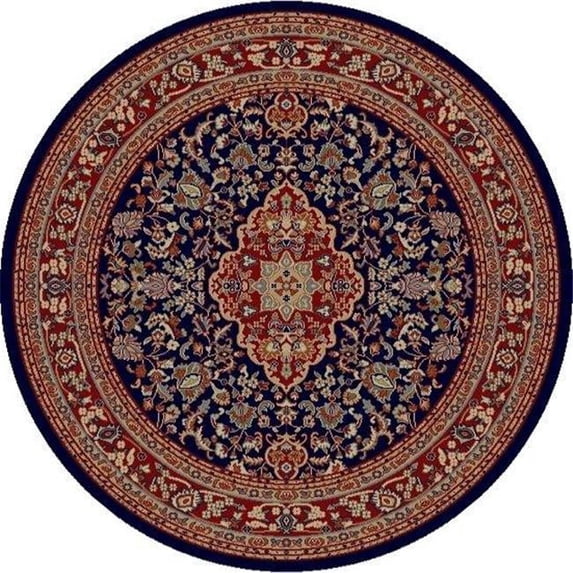 Concord Global 41040 5 ft. 3 in. Jewel Heriz - Round, Navy