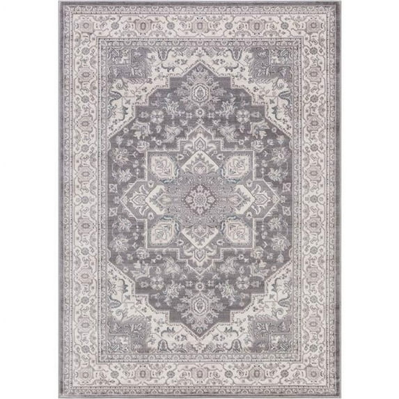 Concord Global 45465 5 ft. 3 in. x 7 ft. 7 in. Lara Heriz - Grey