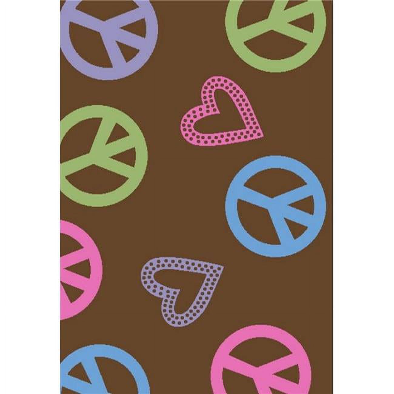 Concord Global  5 x 7 ft. Alisa Peace & Polka Hearts - Brown - image 1 of 3