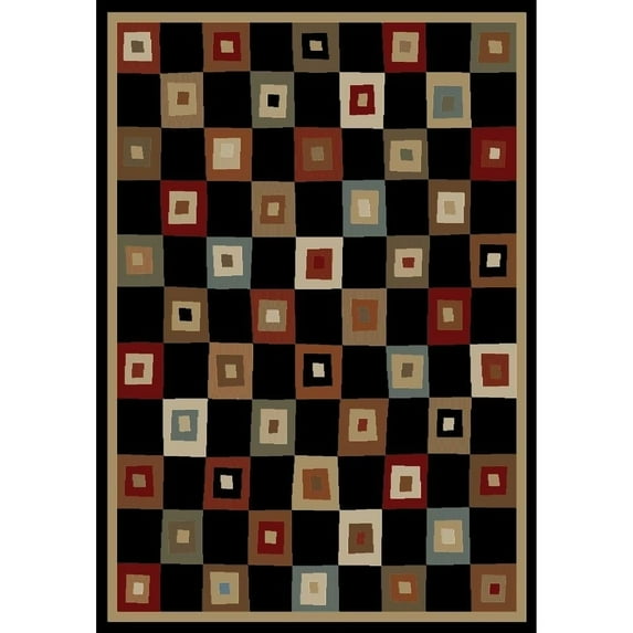 Concord Global 60136 6 ft. 7 in. x 9 ft. 6 in. Soho Village Square - Black