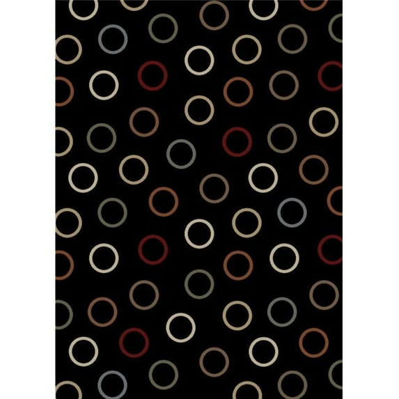 Concord Global 60435 5 ft. 3 in. x 7 ft. 3 in. Soho Circles - Black