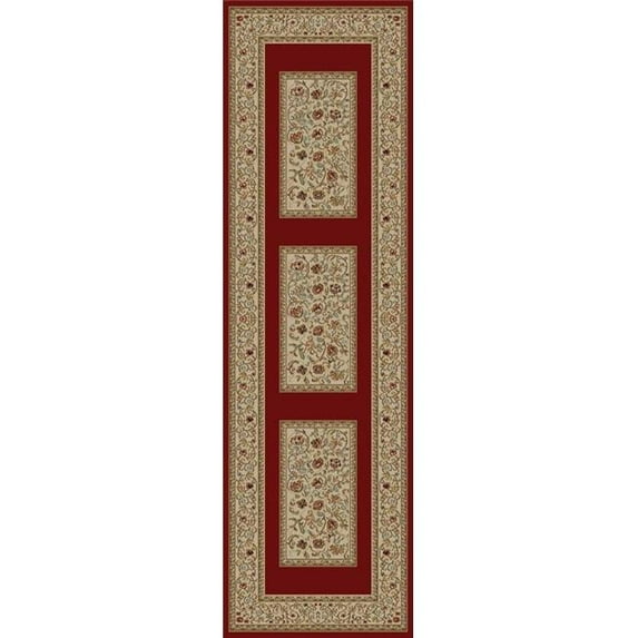 Concord Global 62308 9 ft. 3 in. x 12 ft. 6 in. Ankara Floral Border - Red