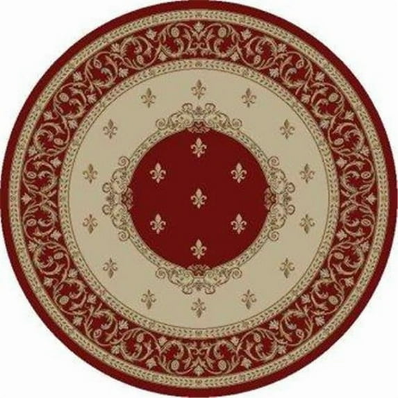 Concord Global 63104 3 ft. 11 ft. x 5 ft. 7 in. Jewel F. Lys Medallion - Red