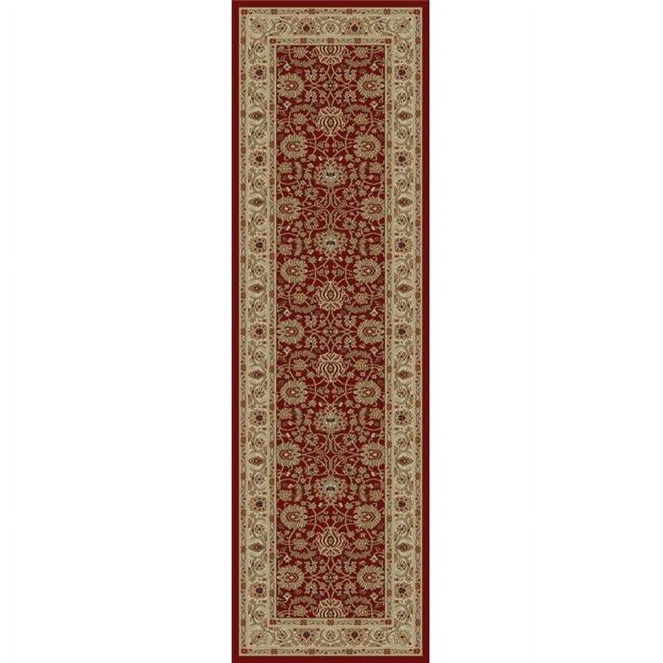 Ankara Mahal Red Synthetic Stain-Resistant Area Rug 6'-7" x 9'-6"