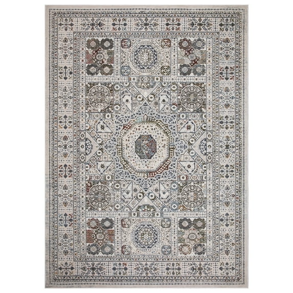 Concord Global Barcelona Collection Suzani Medallion Area Rug 5'3''X7'3'' - Ivory