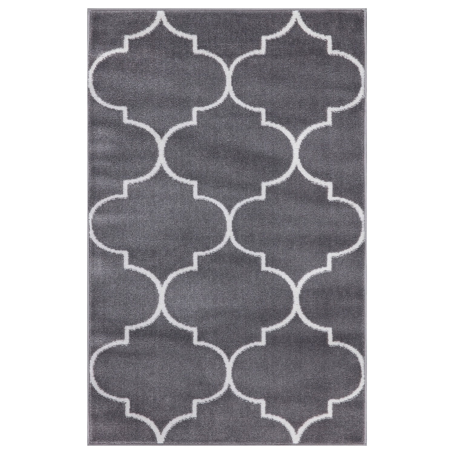 Photo inspiration: Fresh Look at Concord Global Jefferson Collection Morocco Trellis Area Rug Grey Ivory