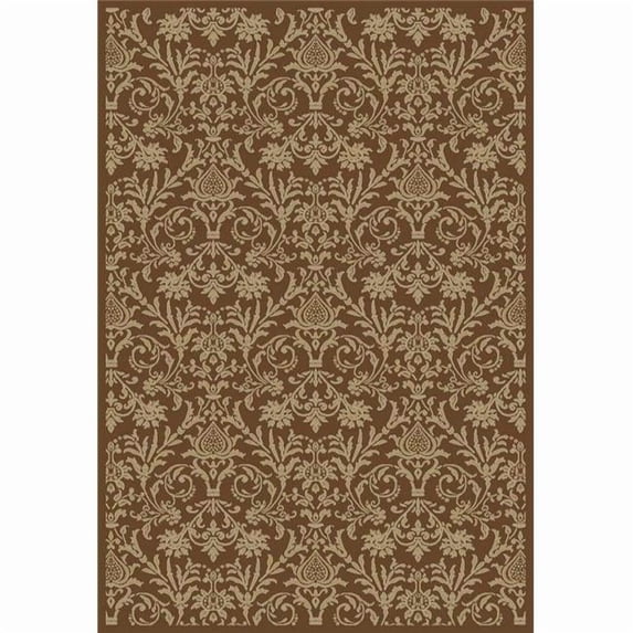 Concord Global 49487 7 ft. 10 in. x 9 ft. 10 in. Jewel Damask - Brown