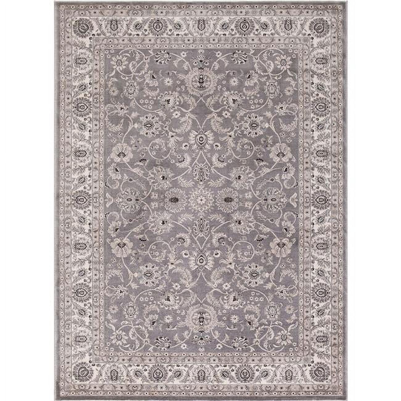 Gray Synthetic Tufted Handmade Rectangular Rug 5' x 7'