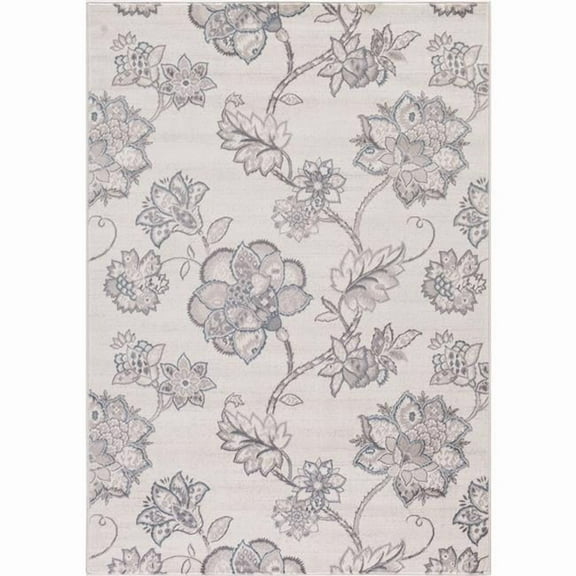 Concord Global 45125 5 ft. 3 in. x 7 ft. 7 in. Lara Floral Harmony - Ivory