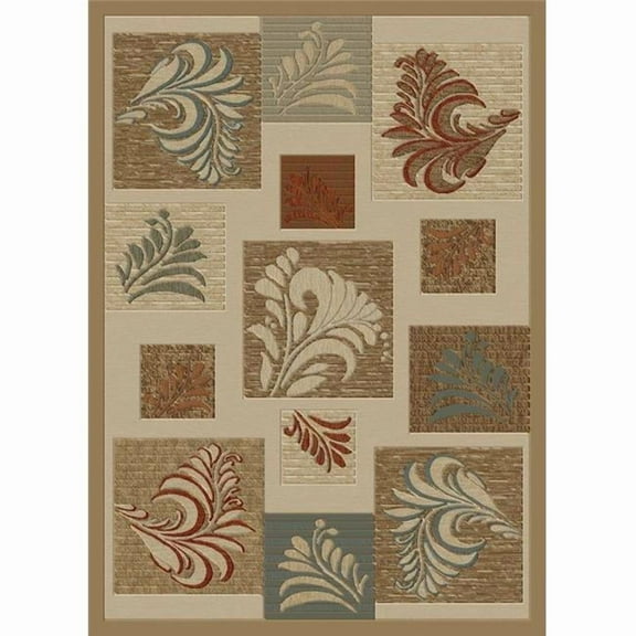 Concord Global 60727 7 ft. 10 in. x 10 ft. 10 in. Soho Leafs - Ivory