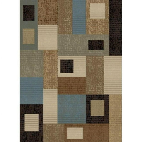 Concord Global 61066 6 ft. 7 in. x 9 ft. 6 in. Soho Rectangles - Blue