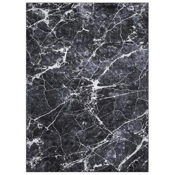Concord Global Trading 32434 3 x 5 ft. Positano Napoli Abstract Rectangle Rectangle Area Rug, Anthracite