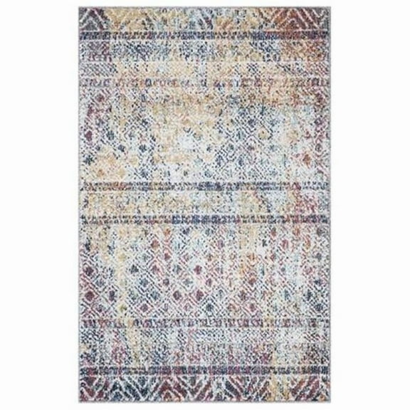 Concord Global Trading 72015 5 x 7 ft. Vintage Piazza Geometric Rectangle Area Rug, Multi Color