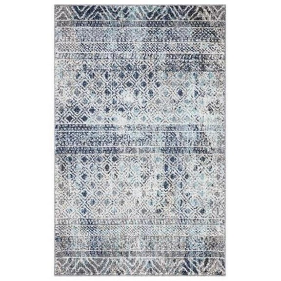 Concord Global Trading 72045 5 x 7 ft. Vintage Piazza Geometric Rectangle Area Rug, Blue