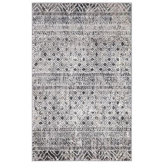 Concord Global Trading 72065 5 x 7 ft. Vintage Piazza Geometric Rectangle Area Rug, Gray