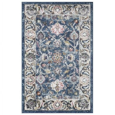Concord Global Trading 72345 5 x 7 ft. Istanbul Border Area Rug&#44; Navy