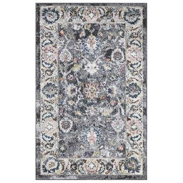 Concord Global Trading 72363 3 x 4 ft. Vintage Istanbul Border Rectangle Area Rug, Gray