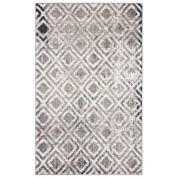 Concord Global Trading 72425 5 x 7 ft. Vintage Diamonds Geometric Rectangle Area Rug, Beige