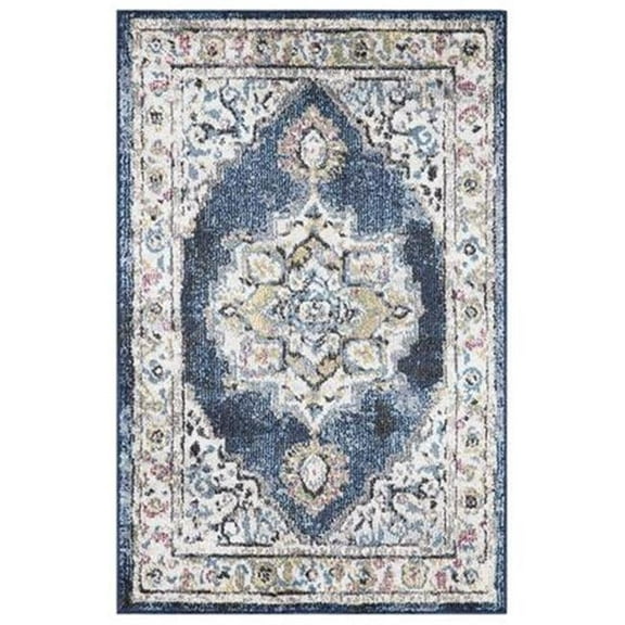 Concord Global Trading 72743 3 x 4 ft. Vintage Oushak Medallion Rectangle Area Rug, Navy