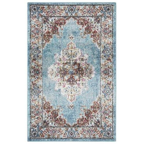 Concord Global Trading 72863 3 x 4 ft. Vintage Elegance Medallion Rectangle Area Rug, Blue