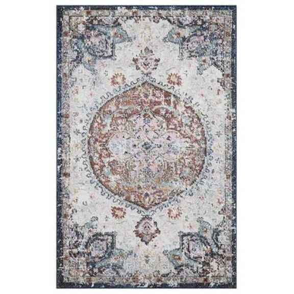 Concord Global Trading 72925 3 x 7 ft. Vintage Florence Medallion Rectangle Area Rug, Ivory
