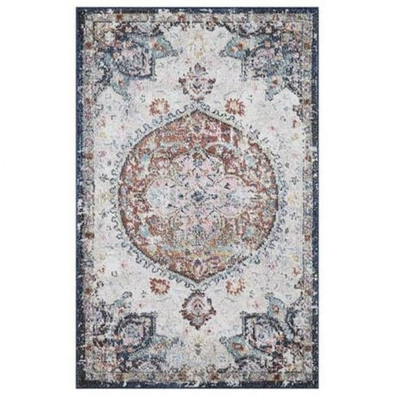 Concord Global Trading 72925 3 x 7 ft. Vintage Florence Medallion Rectangle Area Rug, Ivory