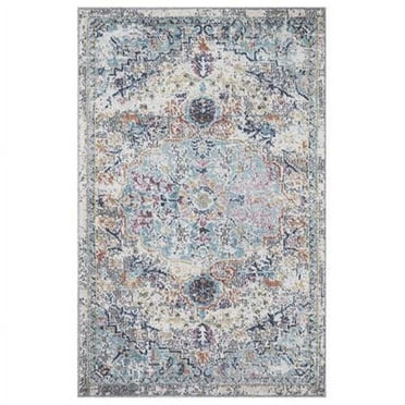Concord Global Trading 73263 3 x 4 ft. Vintage Azure Medallion Rectangle Area Rug&#44; Gray