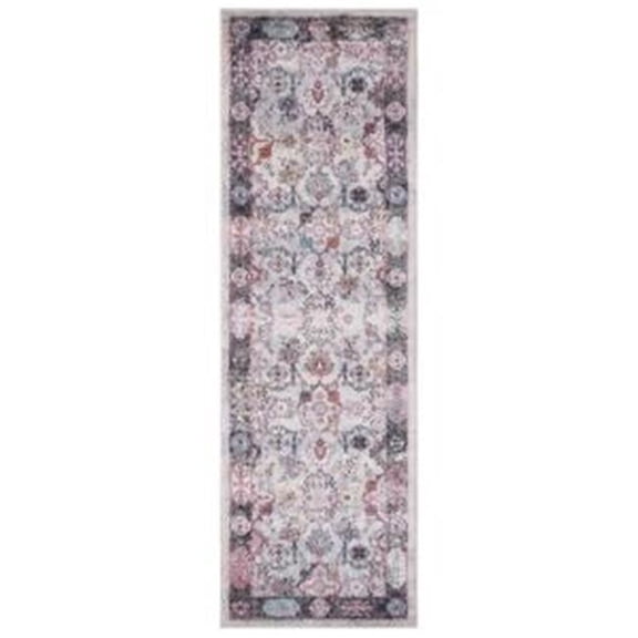 Concord Global Trading 73362 2 x 7 ft. Vintage Angora Border Runner Rug, Gray