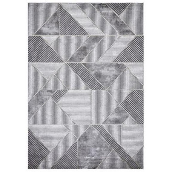 Concord Global Trading 80354 3 x 5 ft. Brighton Madison Geometric Rectangle Area Rug, Gray