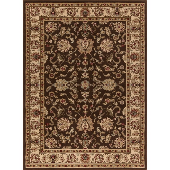 Concord Global Trading Concord Global Ankara Mogul Area Rug Red/Beige 5'3" Round 6' Square Indoor Dining Room Round