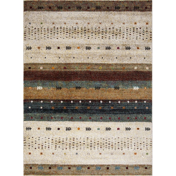 Concord Global Trading Concord Global Diamond Native Area Rug 2'7" x 5' Antimicrobial, Stain Resistant 3' x 5' Entryway Transitional