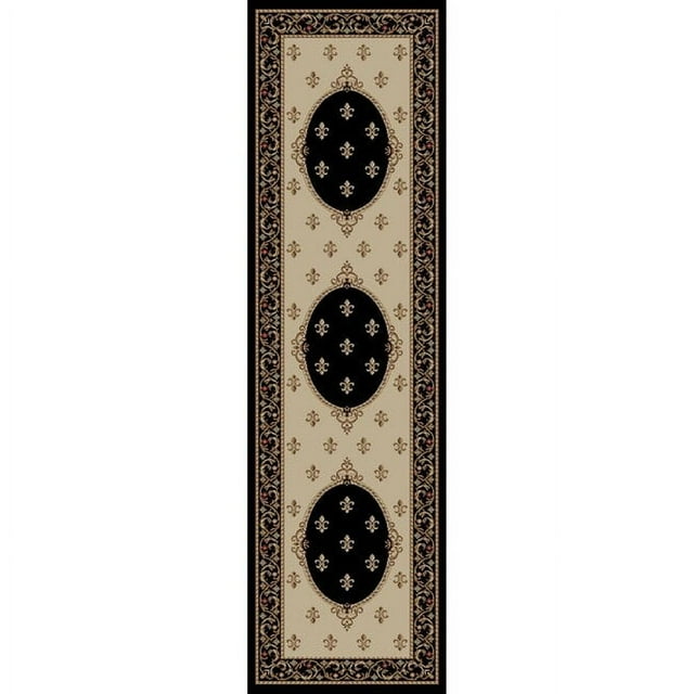 Concord Global Trading Concord Global Jewel Francis Area Rug Black/Ivory 5'3" Round 6' Round/Square Round