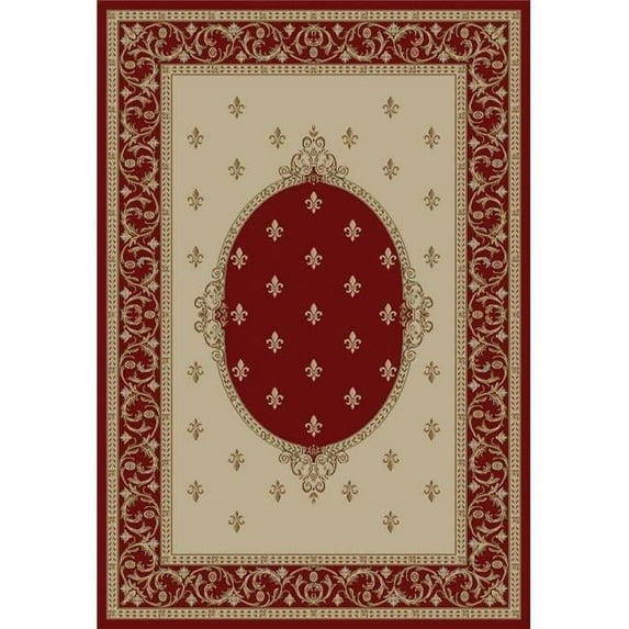 Concord Global Trading Concord Global Jewel Francis Area Rug Red/Ivory 5'3" x 7'3" 5' x 8' Rectangle