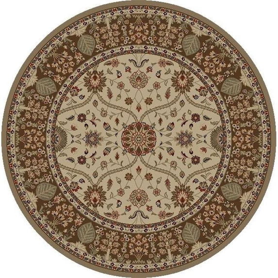 Concord Global Trading Concord Global Kashan Tabriz Area Rug Ivory/Grey 5'3" x 7'3" 5' x 8'