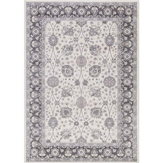 Concord Global Trading Concord Global Lara Val Area Rug Ivory/Grey 5'3" X 7'7" 5' x 8' Rectangle