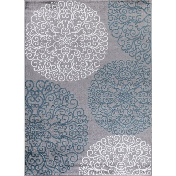 Concord Global Trading Concord Global Madison Scrolls Area Rug Grey 6'7"x 9'3" 7' x 9'