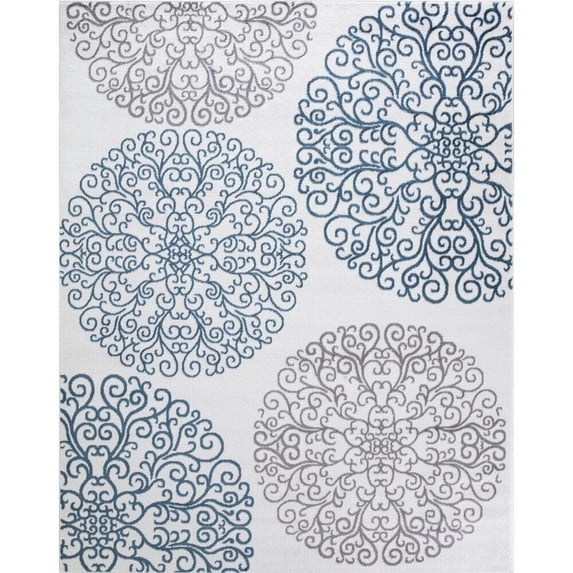 Concord Global Trading Concord Global Madison Scrolls Area Rug Ivory 7'10"x 9'10" 8' x 10'